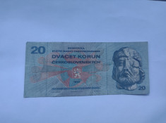 Bancnota 20 korun 1970 foto
