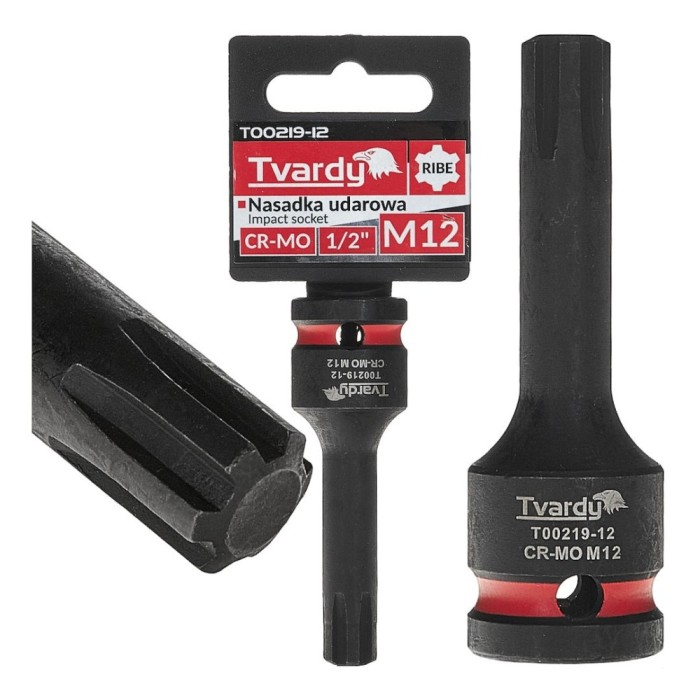 Cheie tubulara de impact RIBE 1 / 2&quot;, M12, Cr-Mo, Tvardy T00219-12