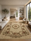 Cumpara ieftin Covor Lotos 571-100, Marime 80 x 150 cm, Bej, Crem, Inaltime Fir 8 mm, Antialergic, Polipropilena, Living, Dormitor, Sufragerie, Birou