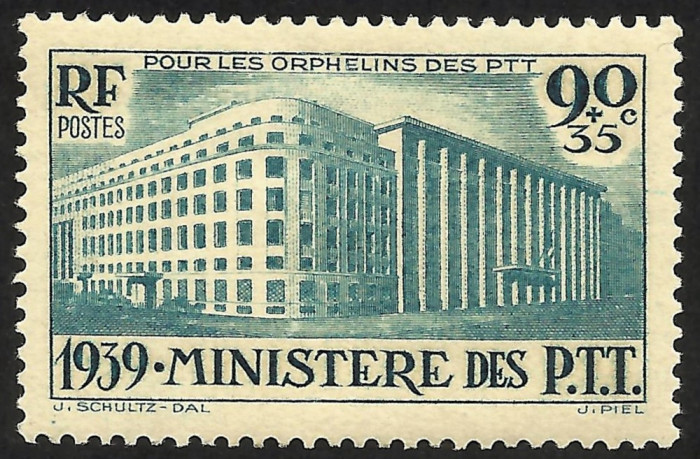 FRANTA - 1939 Cladirea Ministerul Postelor , Paris 1939