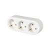 Triplu Stecher Ceramic IPEE cu Impamantare, 3 Module, Alb