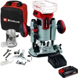 Einhell TP-RO 18 Set Li BL PXC + Starter Kit - Masina de frezat 6 8 mm + Set 1 acumulator si incarcator Li-Ion 18 V 2.5 Ah