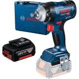Bosch GDS 18V-400 + GBA - Masina de insurubat cu impact patrat 1/2 inch 400 Nm M10-M20 valiza plastic + Acumulator Li-Ion 18 V 5 Ah