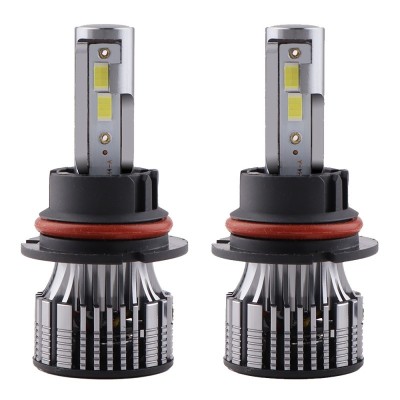 Set 2 LED-Uri Auto Techstar&amp;reg; V8, 9007, 120W, 12-24V, 15000 Lumeni, 6000K, Unghi Fascicul 360&amp;deg;, CSP 3570, Canbus, Radiator Aluminiu, Racire Cooling Tec foto