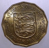 B.423 JERSEY ELIZABETH II 1/4 SHILLING 3 PENCE 1964 XF