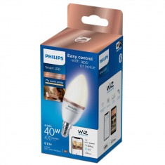 Bec LED inteligent Philips Candle C37, Wi-Fi, Bluetooth, E14, 4.9W (40W), 470