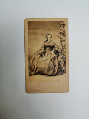 FOTO RARA CDV, ATELIERUL BORSOS JOZSEF &amp;amp; DOCTOR, PESTA, CA. 1865 foto