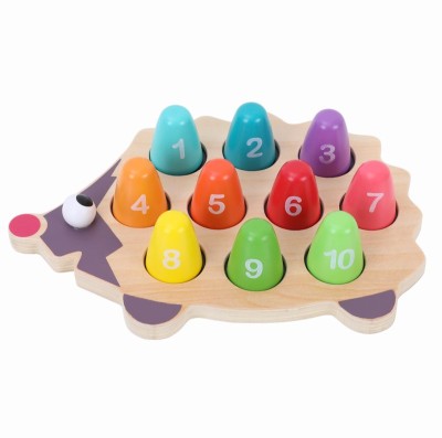 Joc educativ Montessori tip Arici de lemn, asociere cu cifre CX-17529 foto