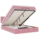 Cumpara ieftin Cadru de pat otoman cu saltea roz 140x190cm catifea