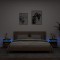 Gossi noptiere cu lumini led, 2 buc., stejar fumuriu, 40x39x48,5 cm