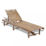 Șezlong bambus vidaXL, 200x65cm, 3 poziții reglabile, exterior