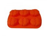 Cumpara ieftin Forma Silicon Ou Prajituri, 6 Cavitati, 26cm, Portocalie - Matrita Briose Silicon, Termorezistenta