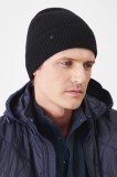 Medicine căciulă din l&acirc;nă merino culoarea negru, de lana