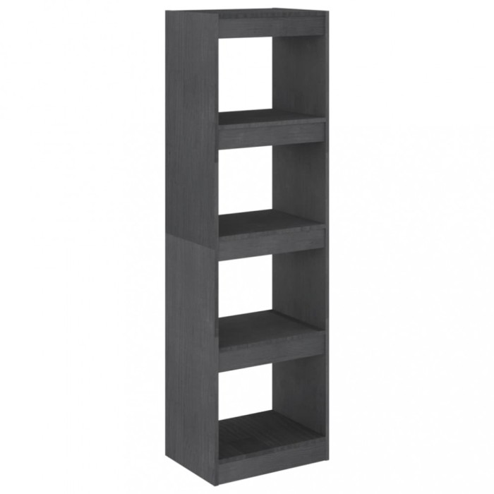Biblioteca/Separator camera, gri, 40x30x135,5 cm, lemn de pin