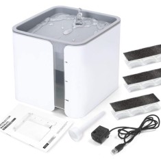Dispenser Apa Automat Sofia CONCEPT&reg;, Pentru pisici si caini, 3 Filtre Carbon, 2 L, Alb/Gri