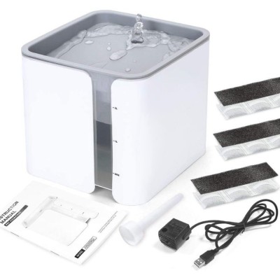 Dispenser Apa Automat Sofia CONCEPT&amp;reg;, Pentru pisici si caini, 3 Filtre Carbon, 2 L, Alb/Gri foto