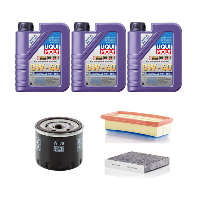 Pachet Revizie Carbon Ulei Liqui Moly HT 5W40 + Filtre Mann pentru Dacia Logan II MCV II 1.0 SCe 75 foto