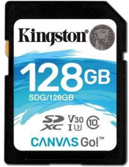 Card Kingston 128GB SDXC Canvas Go 90R/45W CL10 U3 V30 foto