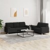 VidaXL Set de canapele cu perne, 2 piese, negru, material textil 3201326