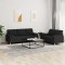 vidaXL Set de canapele cu perne, 2 piese, negru, material textil 3201326