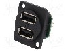 Conector USB A, in&amp;#351;urubare, orificiu pentru &amp;#351;urub conic, pt. montare pe panou, CLIFF - CP30100