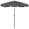 VidaXL Umbrelă de soare de plajă, antracit, 180x120 cm 314721