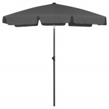 VidaXL Umbrelă de plajă, antracit, 180x120 cm