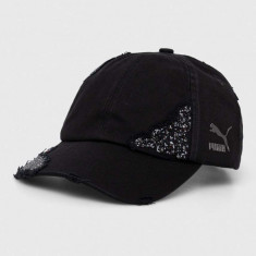 Puma șapcă de baseball din bumbac PUMA X SWAROVSKI culoarea negru, cu imprimeu