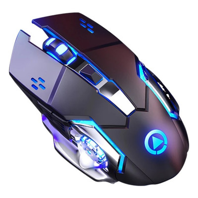 Mouse Nou pentru Gaming, E-Sports A4, 1600dpi, 6 Butoane, RGB, Negru, Wireless NewTechnology Media foto