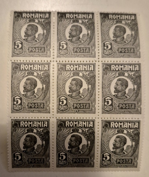 Rom&acirc;nia 1920 Ferdinand h&acirc;rtie pelur MNH