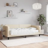 VidaXL Pat de zi cu saltea, crem, 90x200 cm, textil 3196802