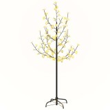 Cumpara ieftin Copac cu flori de cires, alb cald, 84 LED-uri, 120 cm