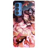 Husa compatibila cu Motorola Edge 20 model Nezuko demon Fight Demon Slayer, Silicon, TPU, Viceversa, Transparent, Carcasa