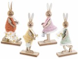 Cumpara ieftin Set 4 figurine Iepurasi Paste lemn 11x4x22.5 cm