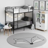 Pat Supraetajat 215x99 cm Metalic Negru Kids MBO6
