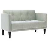 Cumpara ieftin Canapea loveseat, gri deschis, 111 cm, catifea