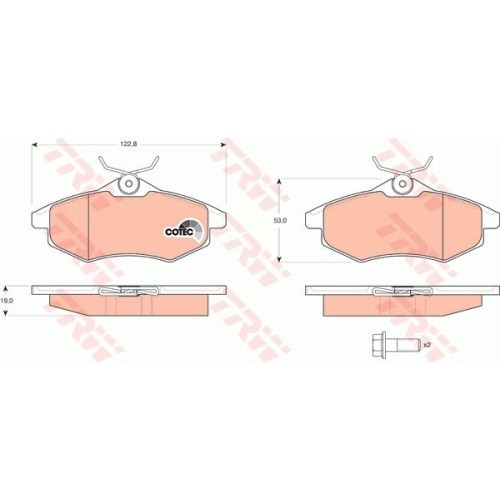 Placute frana Citroen C2 (Jm), 09.2003-, C3 1 (Fc), 02.2002-, Motorizare 1.1, TRW
