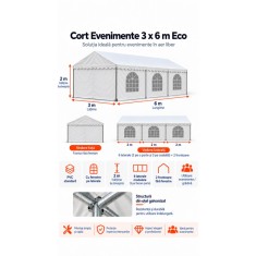 3 x 6 Cort Evenimente și Grădină Eco