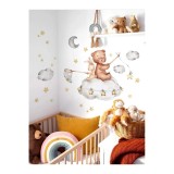 Cumpara ieftin Sticker Perete Autocolant Iepuras si Urs - 45 x 62 cm