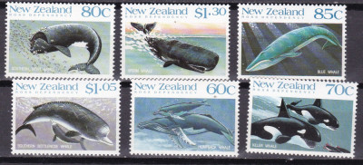 Noua Zeelanda 1988 fauna marina balene MI 1056-1061 MNH foto