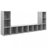 Cumpara ieftin Dulapuri TV, 4 buc., gri beton, 107x35x37 cm, lemn prelucrat