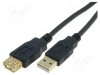 Cablu USB 2.0 VCOM 1,8m USB A soclu la USB A mufă aurit negru PVC