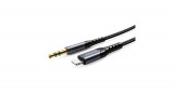 Joyroom cablu audio stereo AUX 3,5 mm mini jack - Lightning pentru iPhone, iPad, 2 m, negru (SY-A02-2m)
