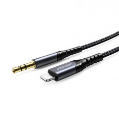 Joyroom cablu audio stereo AUX 3,5 mm mini jack - Lightning pentru iPhone, iPad, 2 m, negru (SY-A02-2m)