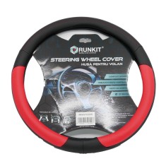 Husa volan piele sintetica Negru Rosu (37-39 CM)