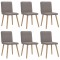 Gossi scaune de sufragerie, 6 buc., gri taupe, material textil