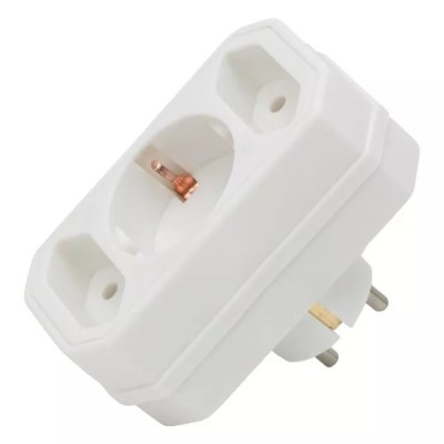 Distribuitor 2 simple Euro si 1 shuko cu protectie foto