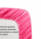 Cumpara ieftin Cearceaf de pat cu elastic, bumbac natural 100%, roz aprins, magenta - 190/190