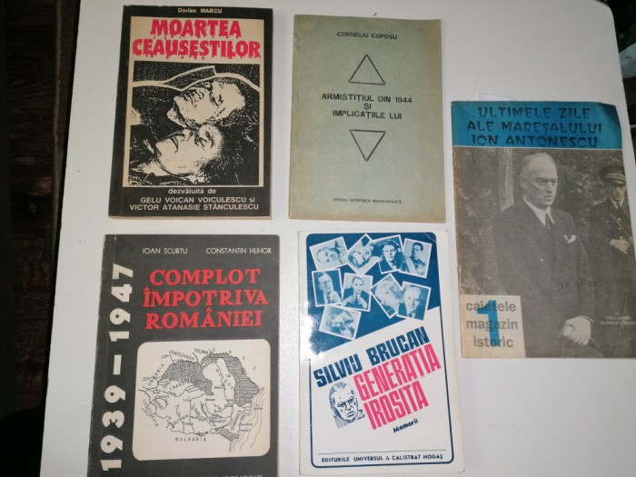 LOT 5 CARTI - MOARTEA CEAUSESTILOR ,COMPLOT IMPOTRIVA ROMANIEI , ANTONESCU ...