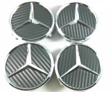 Set 4 capace janta Mercedes Benz 75 mm / Culoare Carbon Fibre A171 400 00 25